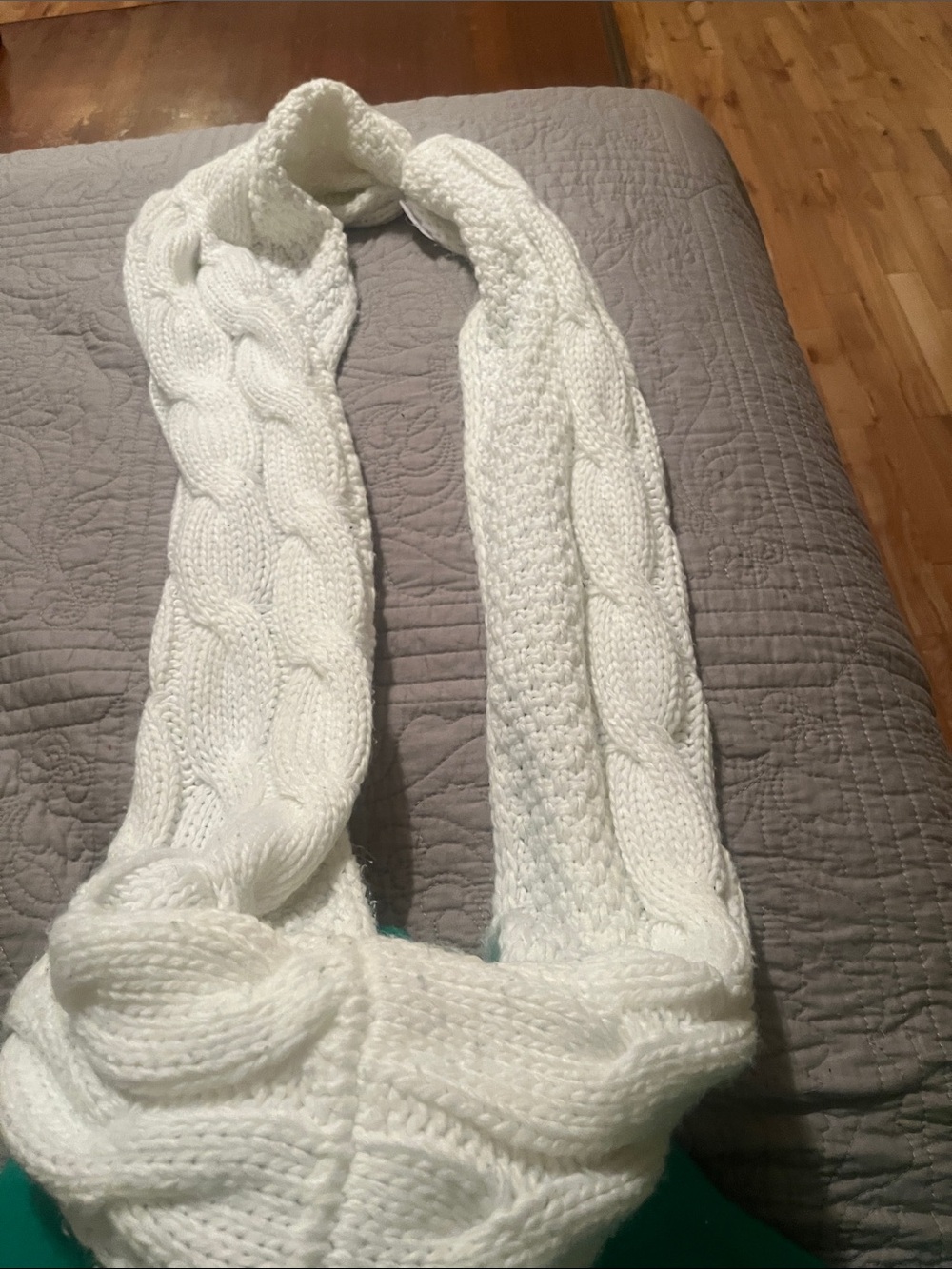Sonoma White Cable Knit Infinity Scarf